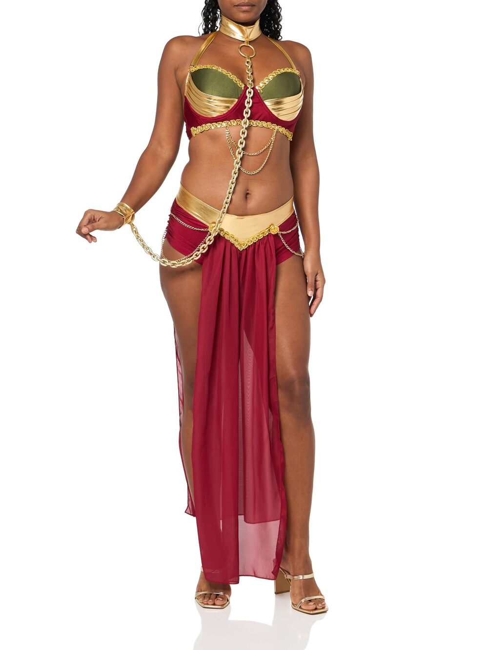 7424 Plus Size Space Slave Princess, 2X Red